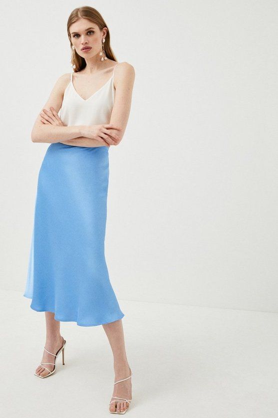Satin Woven Slip Skirt | Karen Millen UK & IE