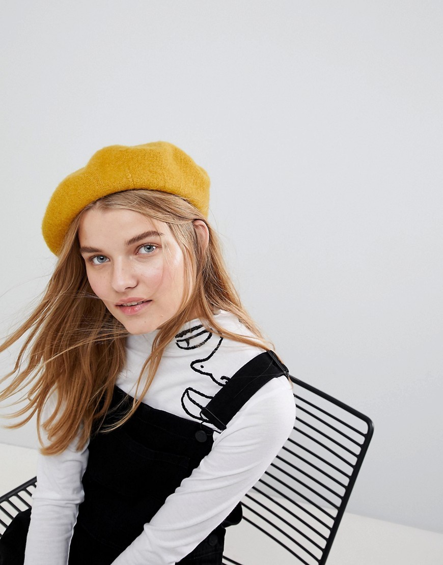 ASOS Wool Beret - Yellow | ASOS US