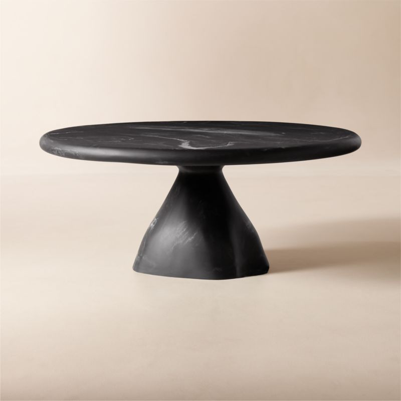 Espira Round Black Marbled Resin Coffee Table + Reviews | CB2 | CB2