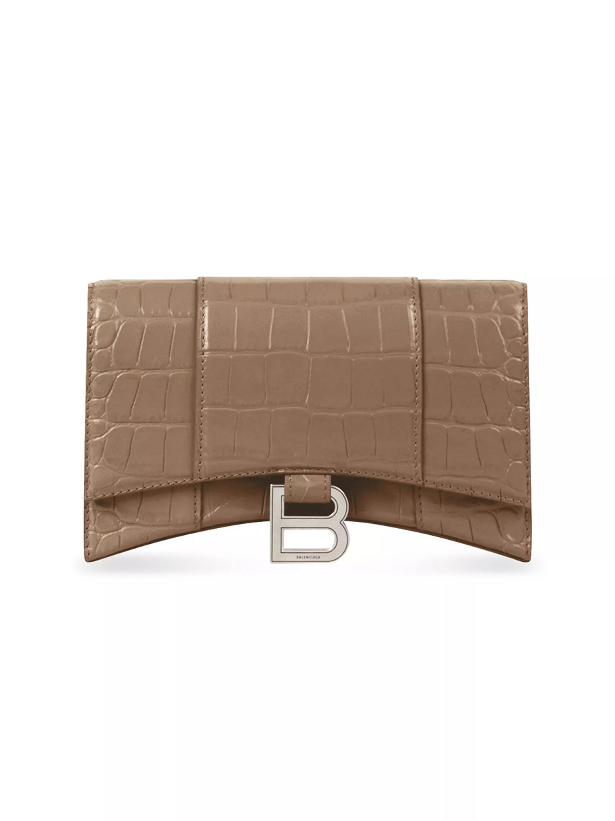 Hourglass Wallet With Chain Crocodile Embossed | Saks Fifth Avenue