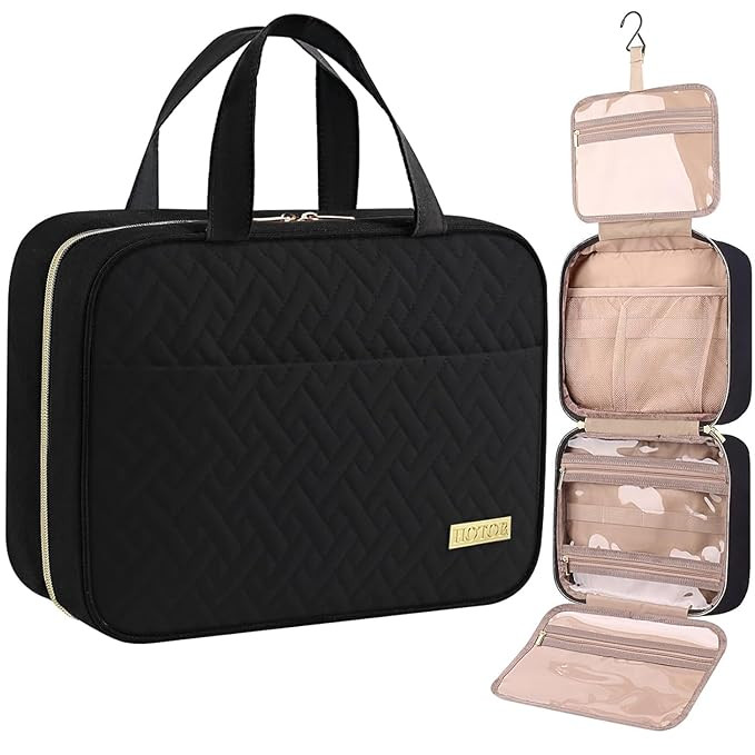 HOTOR Travel Toiletry Bag - Toiletry Bag w/Hanging Hook - Spacious Toiletry Bag for Women & Men, ... | Amazon (US)