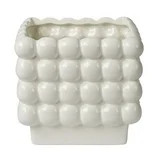 Mainstays 6" x 6" x 5.7" Square White Ceramic Dot Plant Planter | Walmart (US)