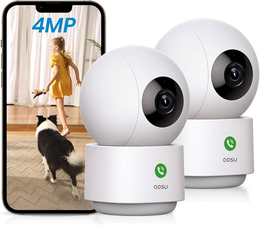 aosu 4MP Security Camera Indoor, 2.5K Baby Monitor Pet Camera 360\u00b0 for Home Security, WiFi C... | Amazon (US)