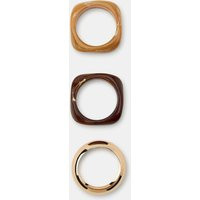 Zara - 3-Pack Of Rigid Bracelets - Brown - M - Woman | Zara US