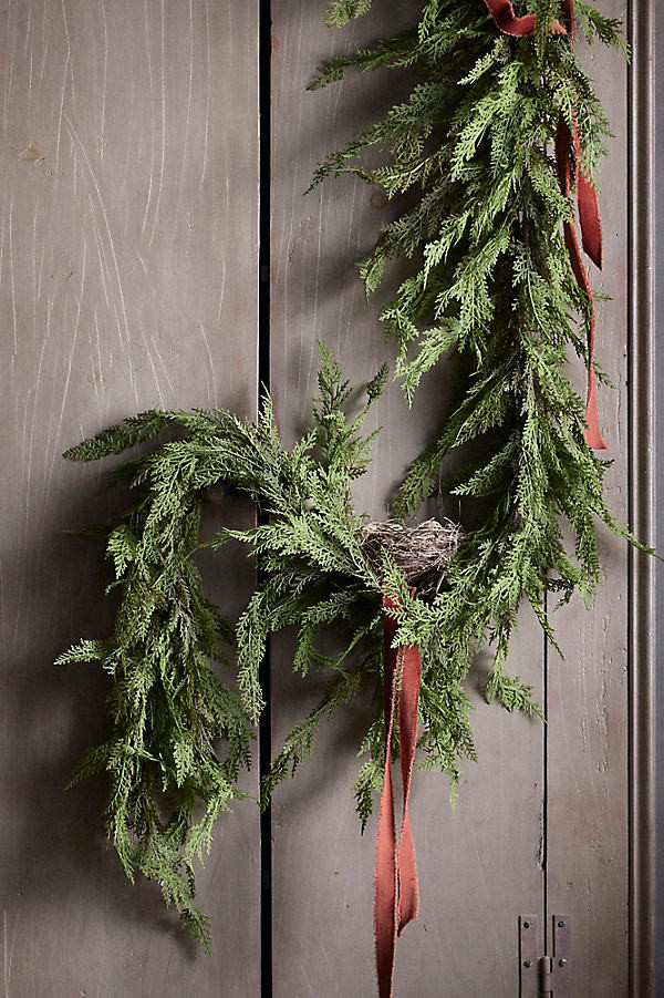 Faux Cedar Garland, Evergreen 72-180 | Anthropologie (US)