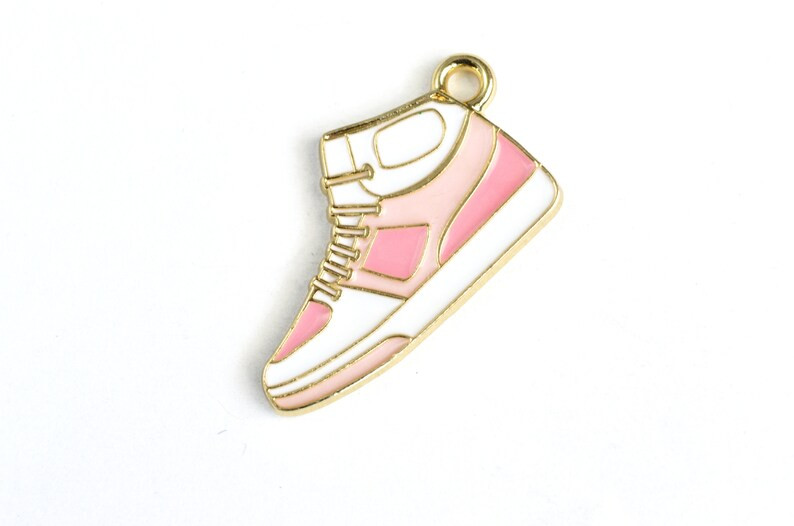 4 Pink Sneaker Charms, Fashion High Top Shoe Charm, 25x14mm 1985 - Etsy | Etsy (US)