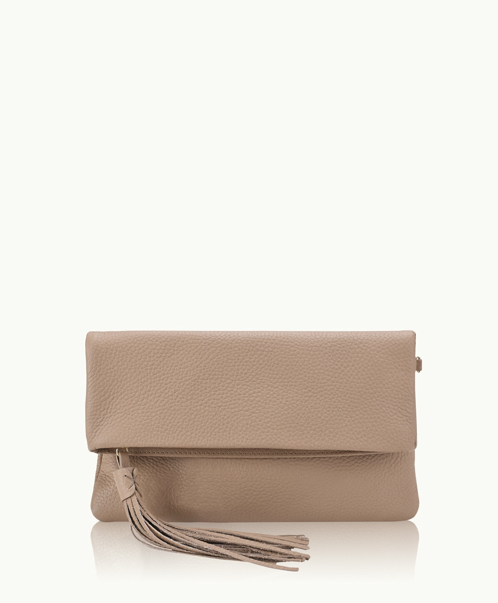 Stella Fold-Over Clutch Stone Pebble Grain | GiGi New York / Graphic Image