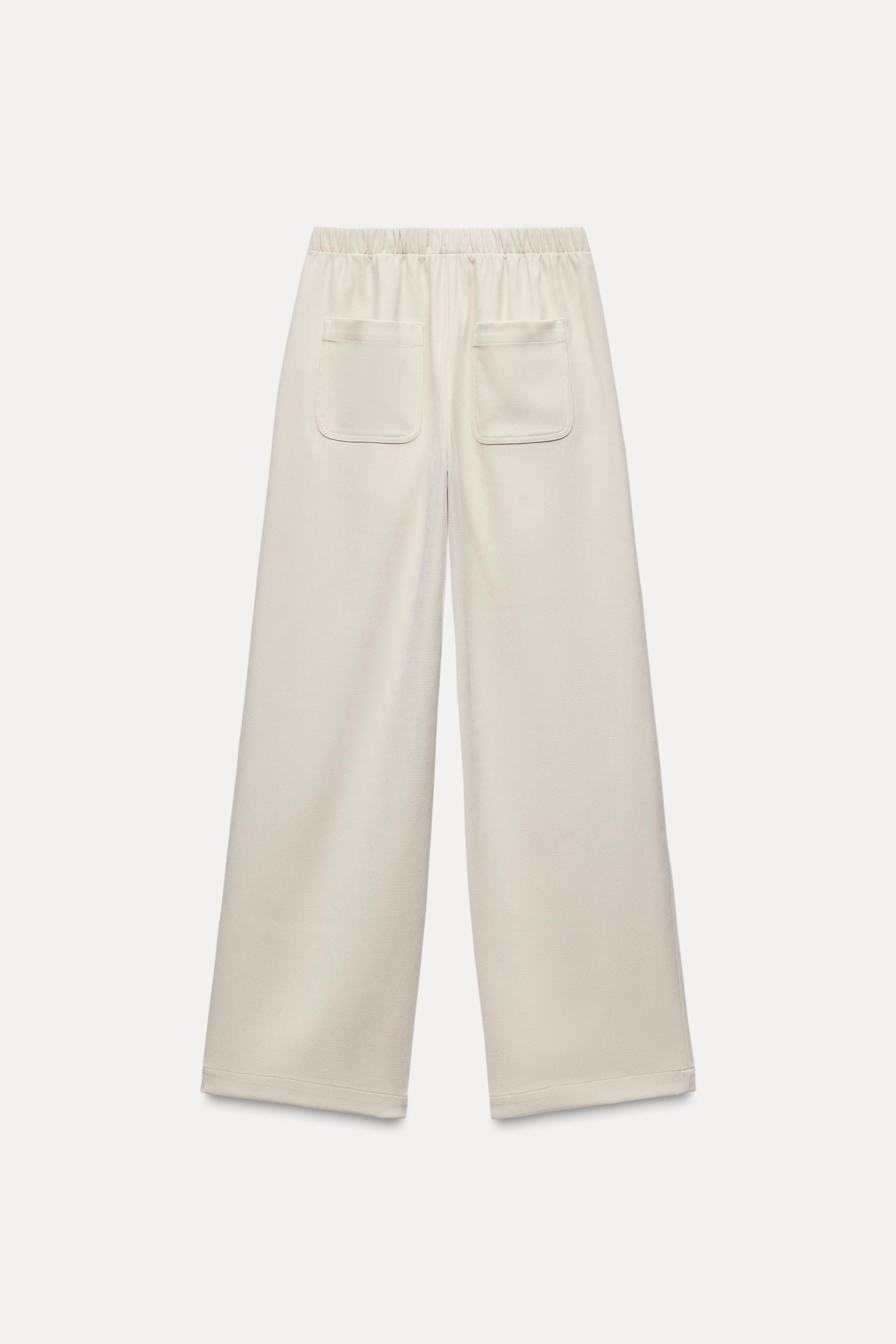 TEXTURED WIDE LEG PANTS | Zara US