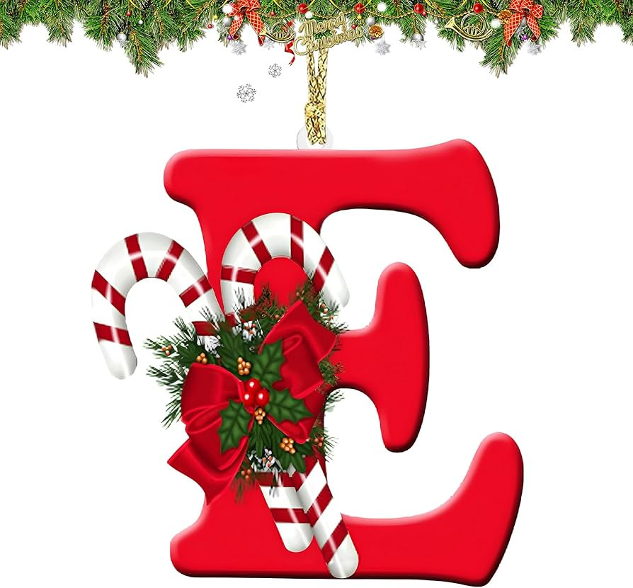 26 Letter Ornaments Christmas Tree Decoration Personalized Christmas Letter Christmas Tree Hangin... | Amazon (US)