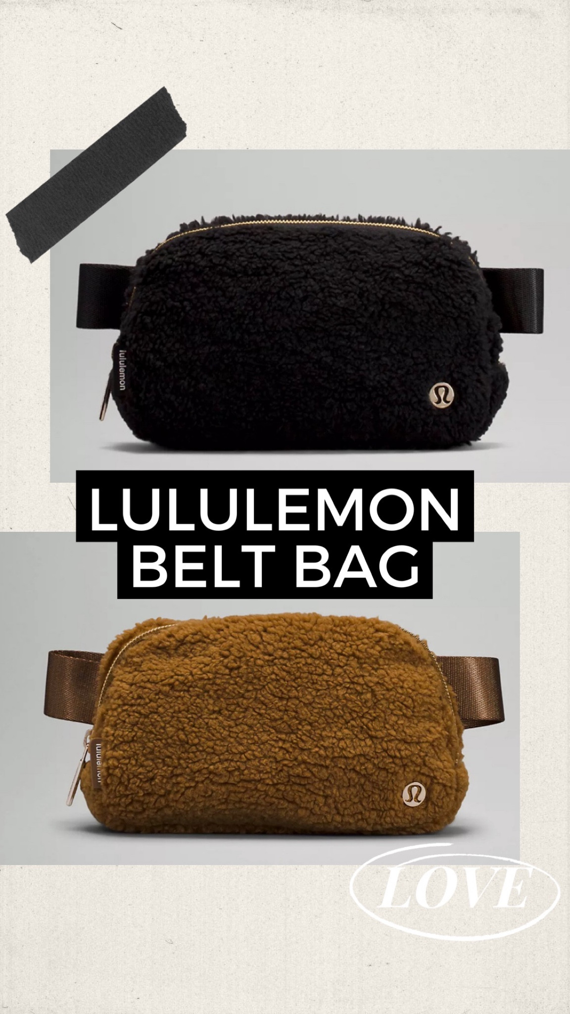 New lululemon everywhere fleece belt bag is so cute for fall.  Comes in black and brown. 

#LTKitbag #LTKSeasonal #LTKfit