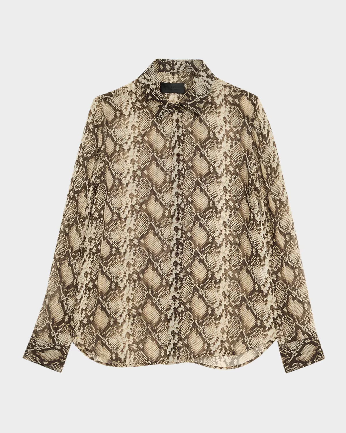 Gaia Slim Snake-Print Sheer Blouse | Neiman Marcus