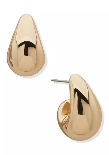 Silver Tone Teardrop Huggie Hoop Earrings | Belk