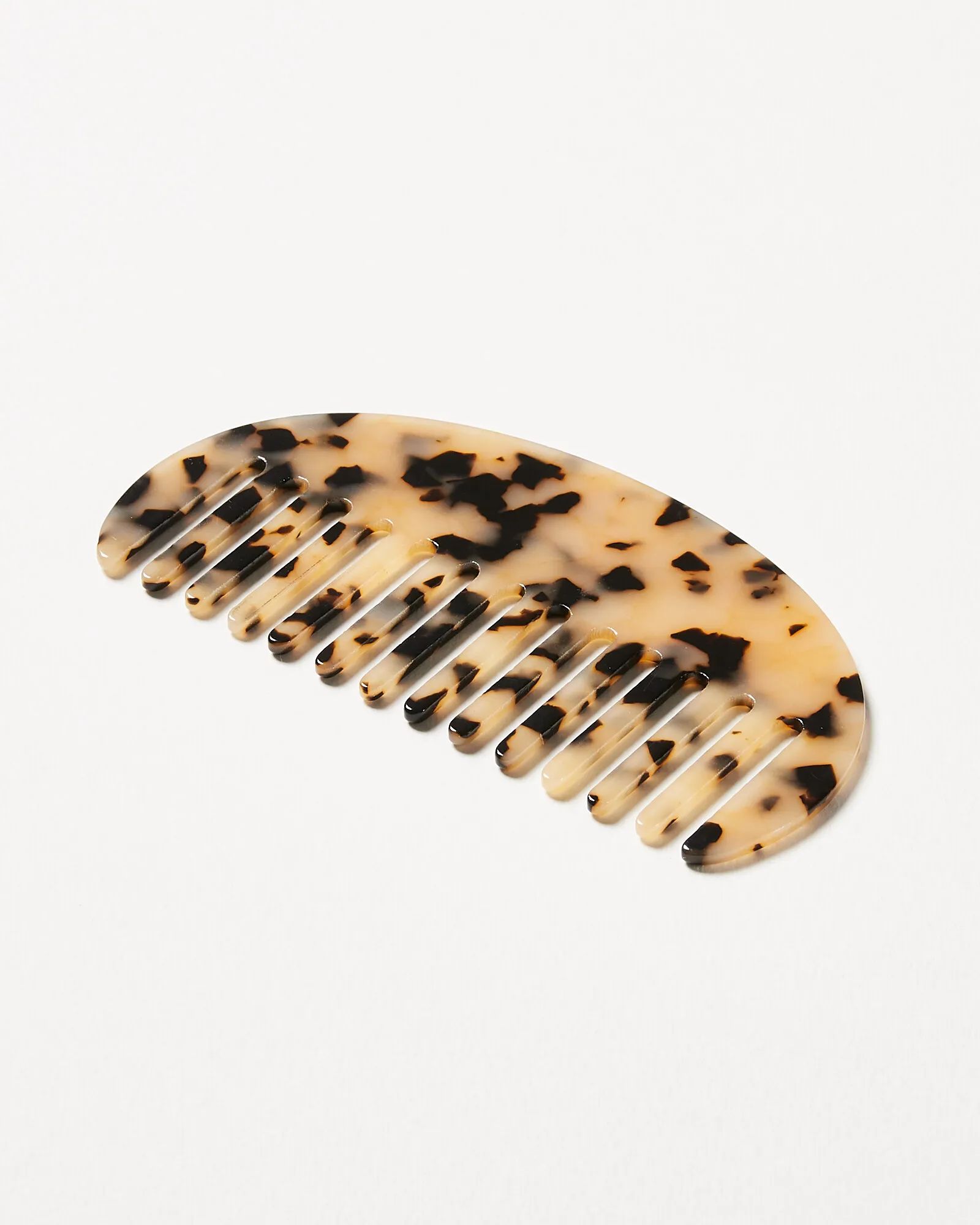 Oval Brown Resin Wide Tooth Hair Comb | Oliver Bonas (Global)
