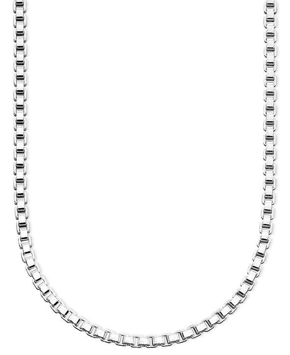 Sterling Silver Necklace, 18" Box Chain | Macys (US)