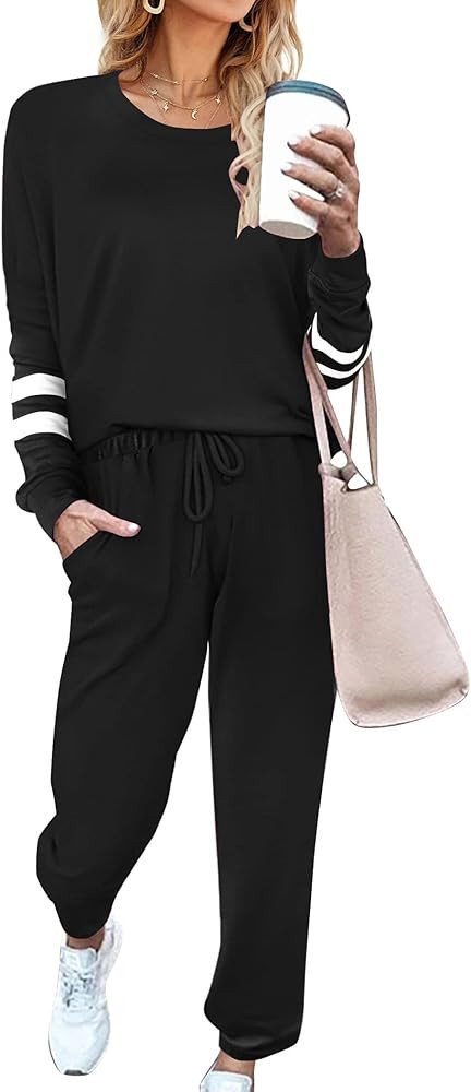 Ekouaer Sweatsuits Womens Loungewear Set Tracksuit Long Sleeve Pajamas Set with Pockets 2 Piece O... | Amazon (US)
