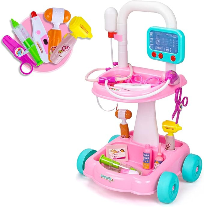 UNIH Doctor Cart Kit for Kids 3 4 5, Medical Play Set Realistic with Lights Toddlers Toys for Boy... | Amazon (US)