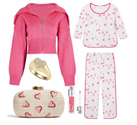 Valentine’s Day gifts 
Ronny Kobo sweater 
Lake pajamas 
Pamela Munson clutch
Sydney Evan ring
Dior lipgloss 

#LTKFind #LTKGiftGuide #LTKSeasonal