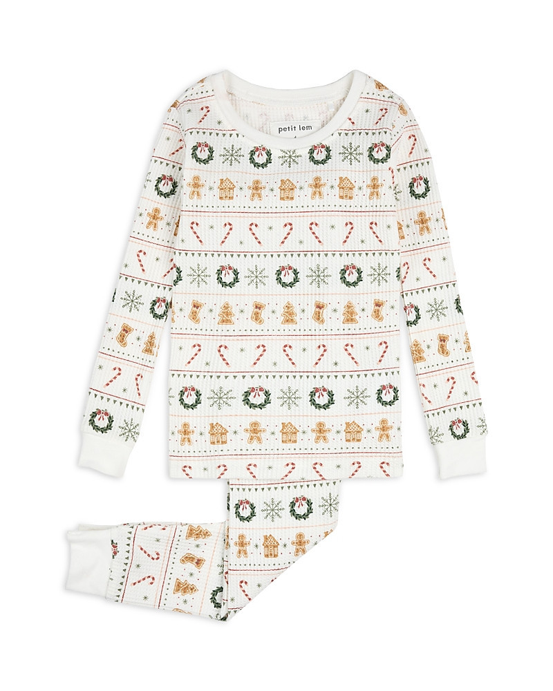 petit lem Girls' Holiday Treats Fair Isle Print Thermal Pajama Set - Little Kid, Big Kid | Bloomingdale's (US)