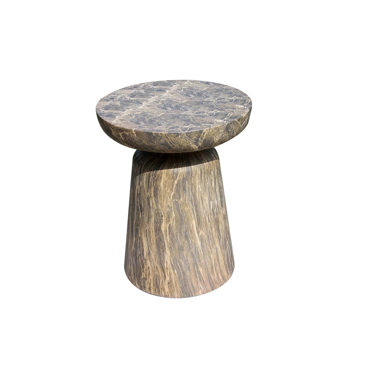 Zofia Composite Pedestal Black Marble Accent Table | Joss & Main