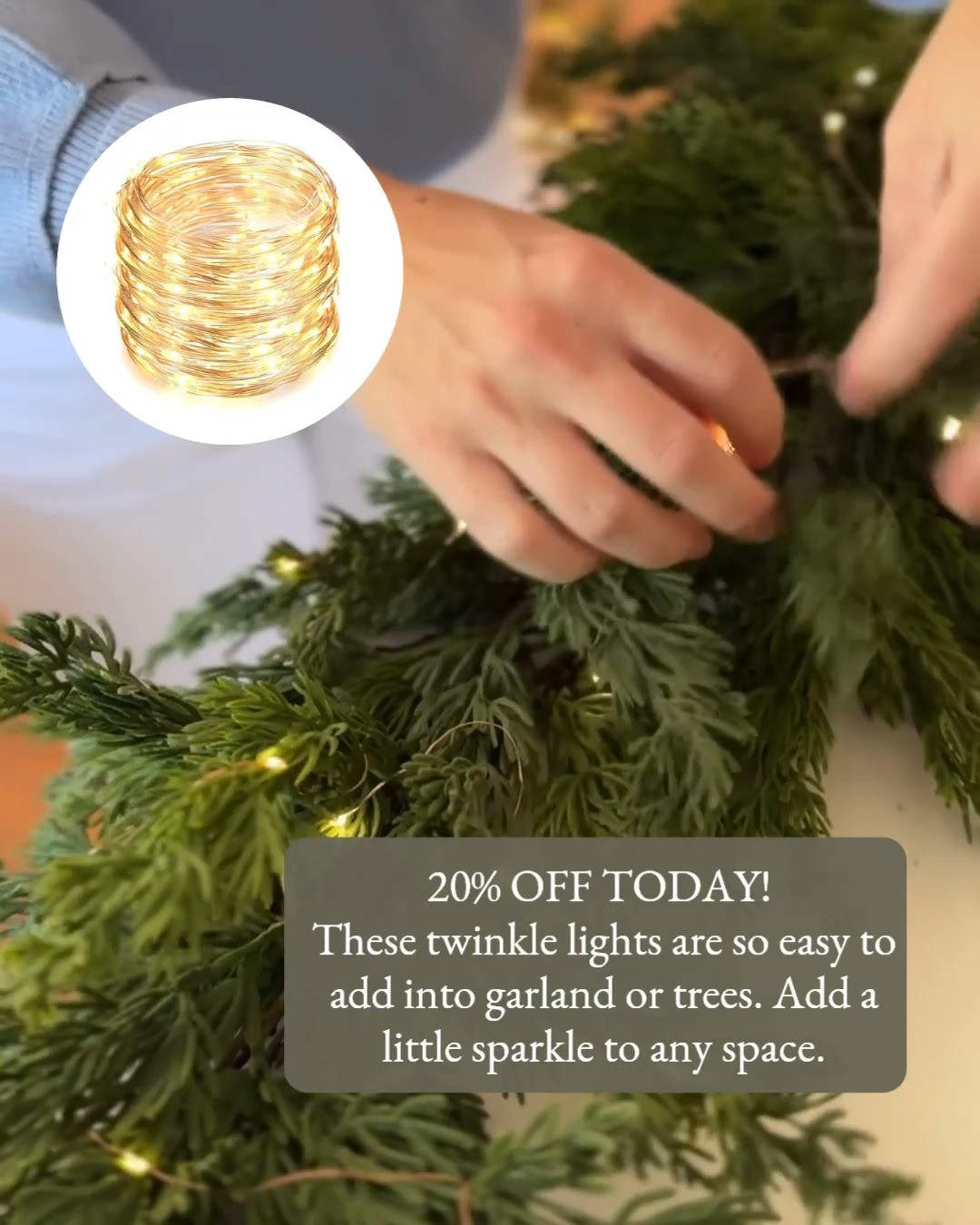 20% off today for Amazon Big Deal Days! These twinkle lights are so easy to add into garland or trees. Battery operated, so you can add a little sparkle to any space without hunting for an outlet. 

 #LTKSaleAlert