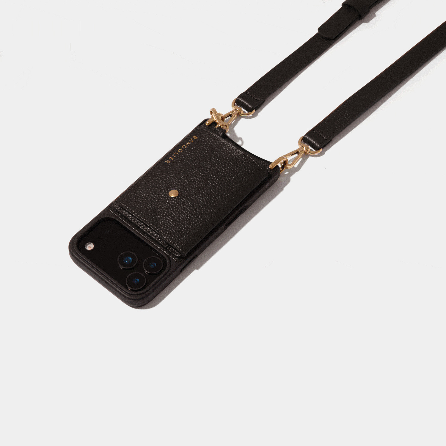 Remi Magnet Wallet Crossbody Phone Case - Black/Gold | Bandolier