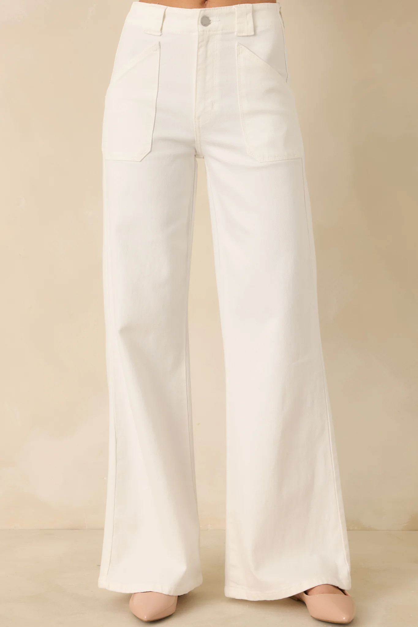 Hazy Days White Wide Leg Jeans | Red Dress