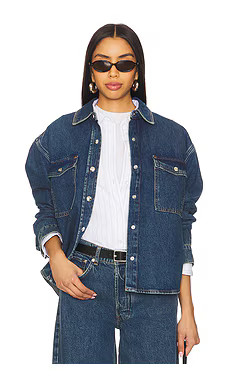 ANINE BING Paxton Shirt in Sea Blue from Revolve.com | Revolve Clothing (Global)