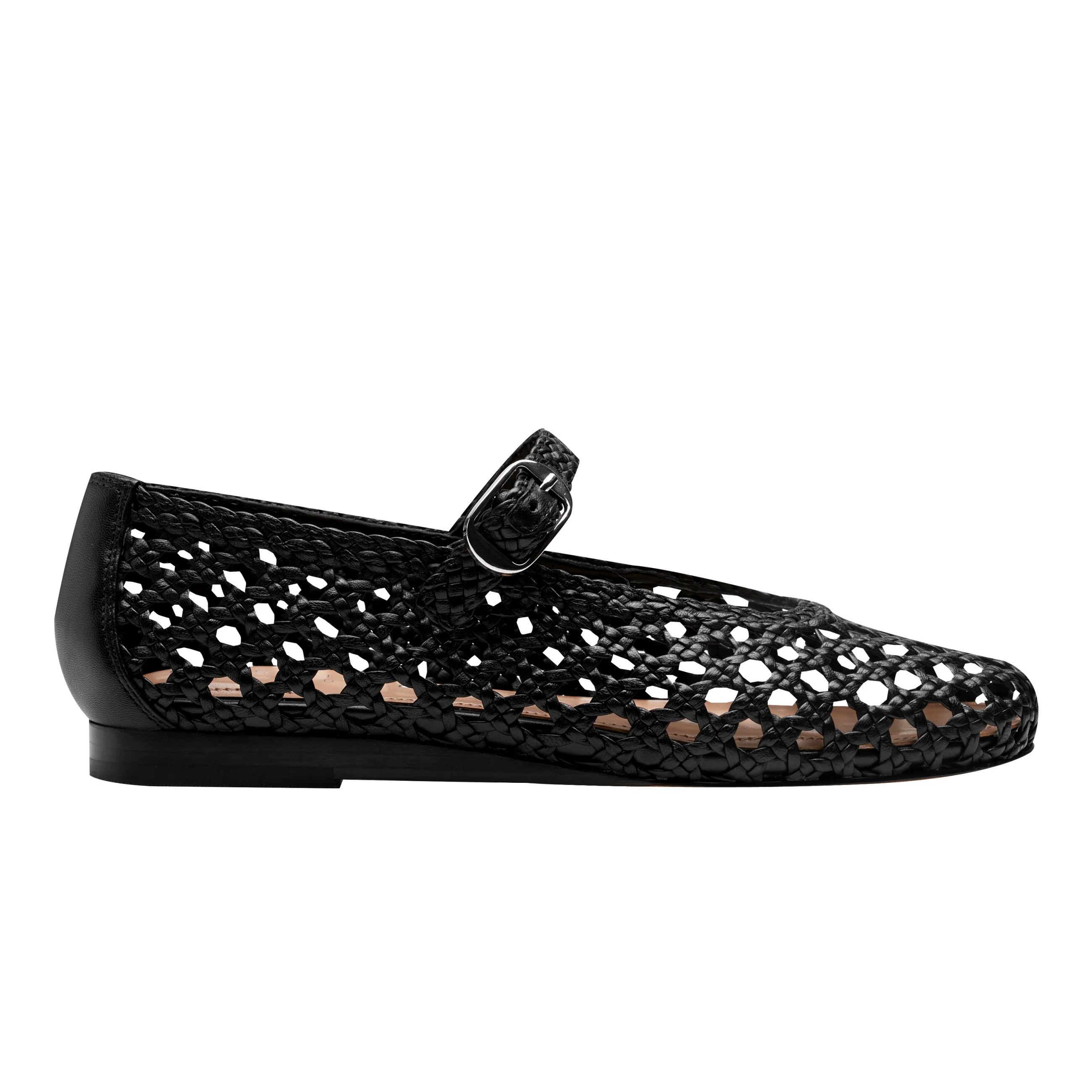 Marc Fisher - Women's Evonna Woven Mary Jane Ballet Flat 9.5 / M / Black Leather | Rockport (US)