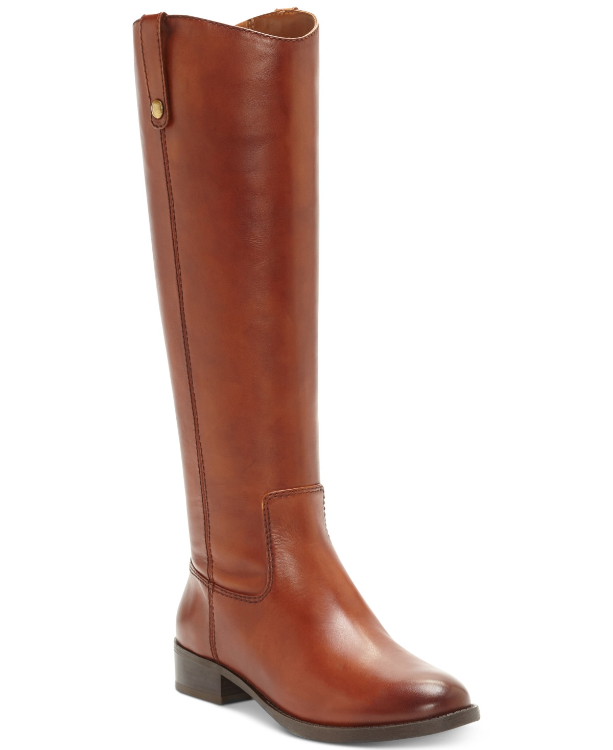 I.n.c. International Concepts Fawne Leather Knee High Boots, Created for Macy's - Cognac | Macy's