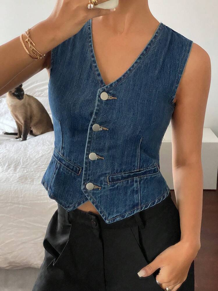 Denim vest | SHEIN
