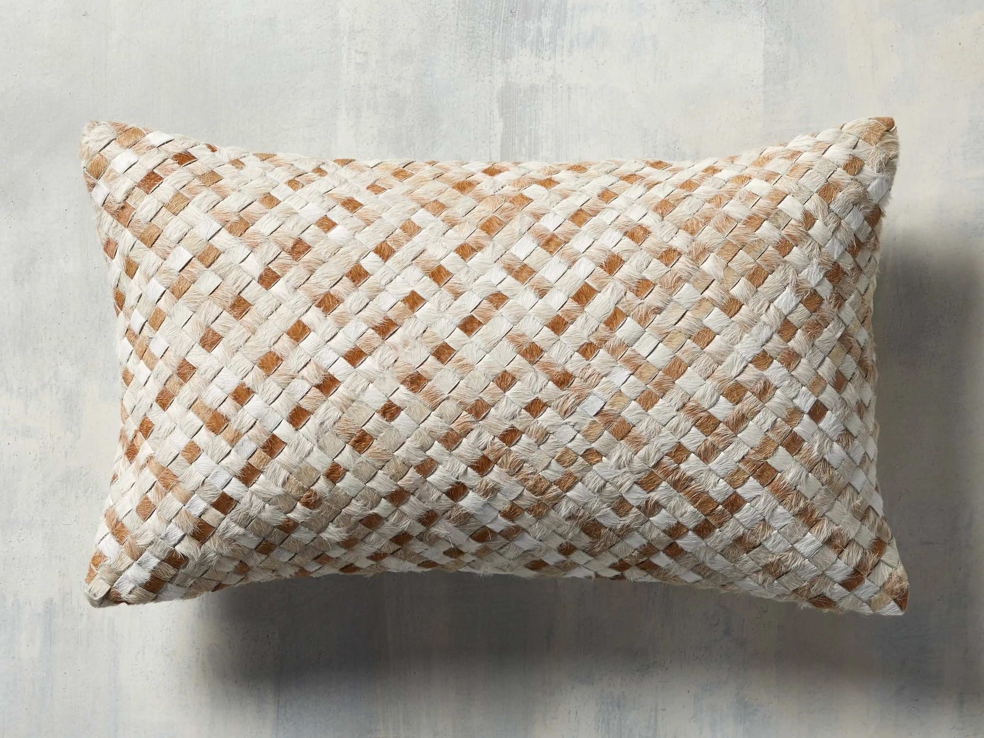 Woven Hide Lumbar Pillow Cover | Arhaus