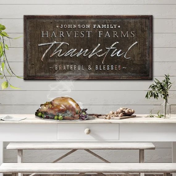 Personalized Thanksgiving Sign Harvest Farms Family Name - Etsy | Etsy (US)