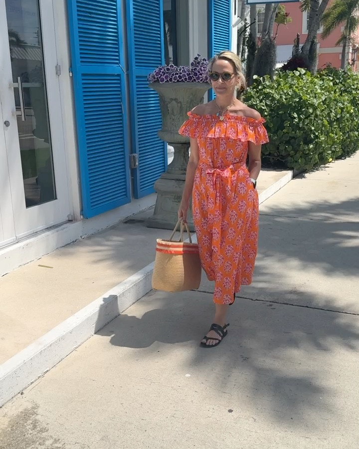 The perfect summer dress for every occasion. Dress it down with flats for a more casual look or add some gold heels and great statement earrings and a bright clutch for the evening. One of those ‘does everything’ dresses you will want to take on holiday with you. The dress can be worn with or without the belt and on or off the shoulders. I have linked some accessories for styling ideas.

#LTKover40 #LTKstyletip #LTKSeasonal