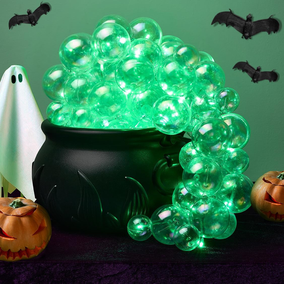 BHLUUIYER Halloween Decorations Indoor - DIY Bubbling Cauldron Set with Light, Halloween Hocus Pocus Party Decor Black Plastic Candy Bowl Decor Bucket Decorations for Home Mantle Kicthen | Amazon (US)
