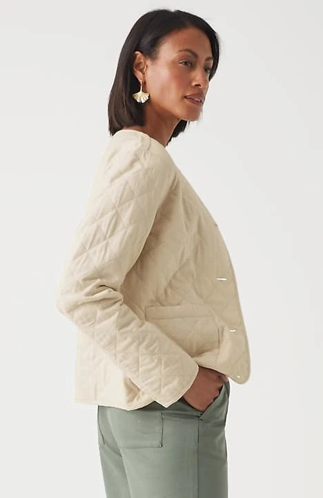 Diamond-Quilted Curved-Hem Jacket | J. Jill