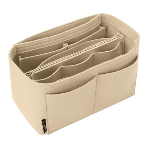 OMYSTYLE Beige Large Organizer Insert, Felt Tote Bag Organizer Insert with 5 Sizes, Handbag Dividers for Inside Purse, Compatible with Longchamp, Neverful, Speedy and More | Amazon (US)