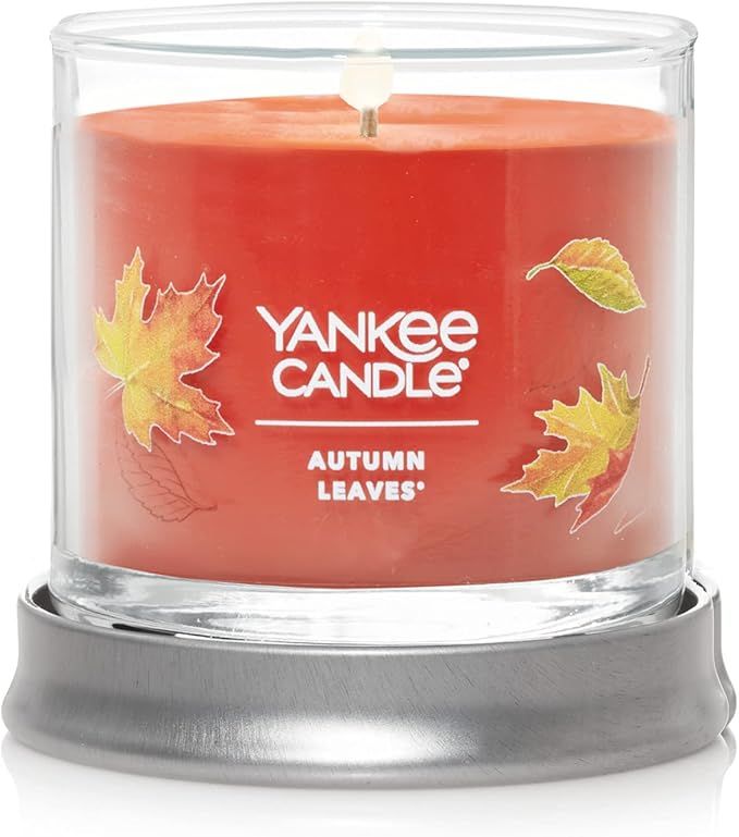 Yankee Candle Autumn Leaves Scented, Signature 4.3oz Small Tumbler Single Wick Candle, Over 20 Ho... | Amazon (US)
