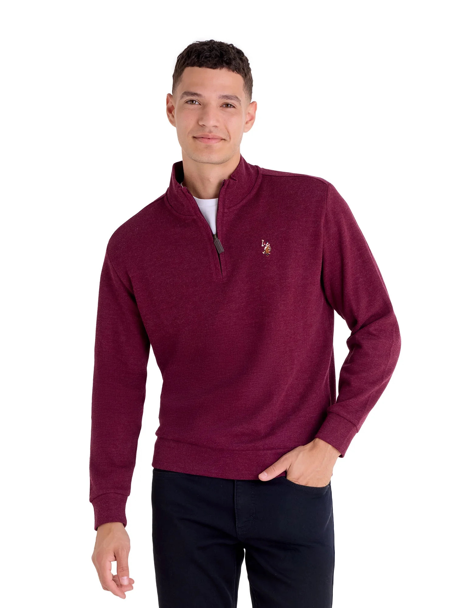U.S. Polo Assn. Men's Quarter Zip Flatback | Walmart (US)