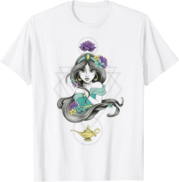 Disney Aladdin Colorful Boho Jasmine Graphic T-shirt | Amazon (US)