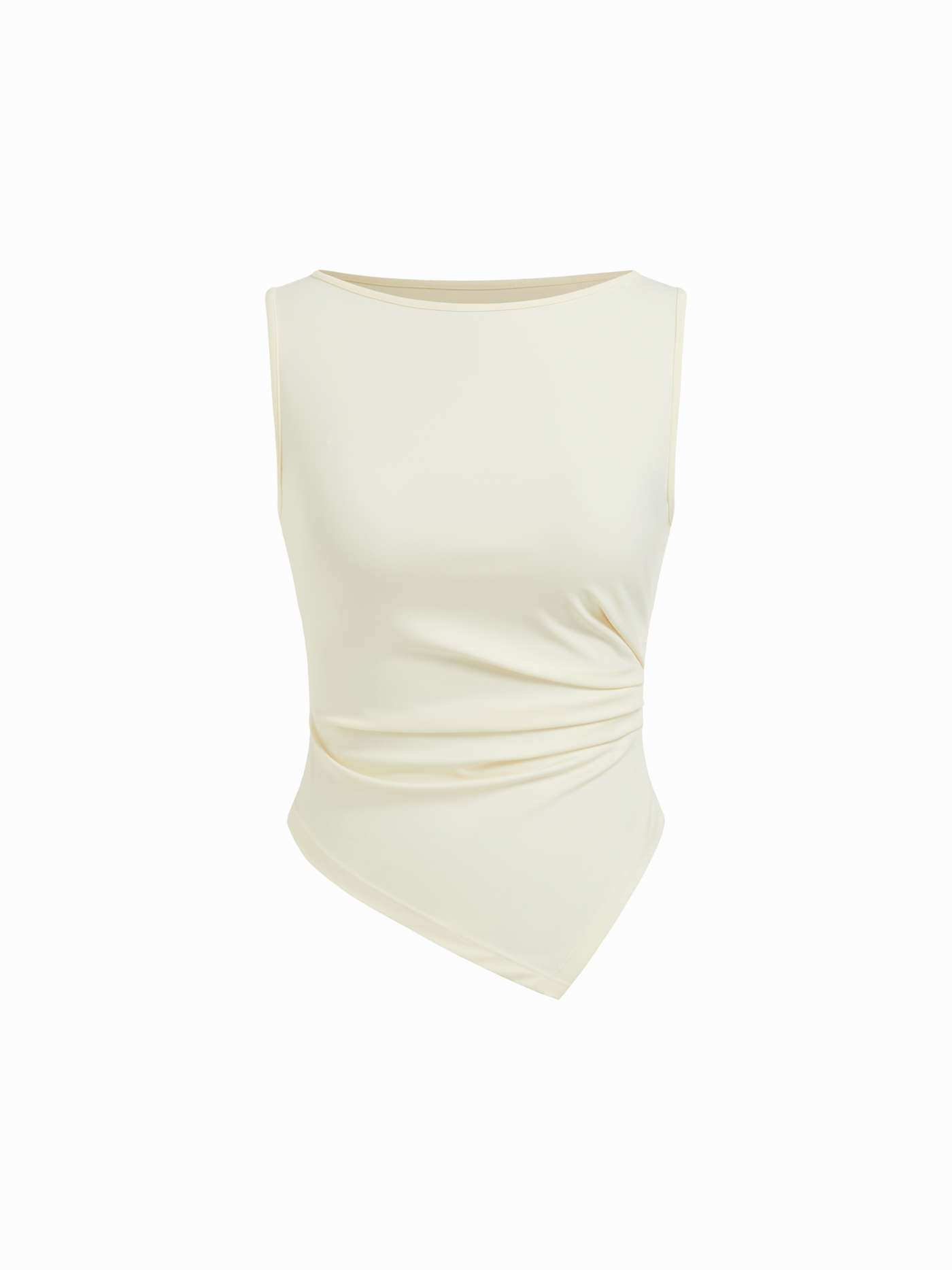 Boat Neck Solid Active Tank Top | Cider