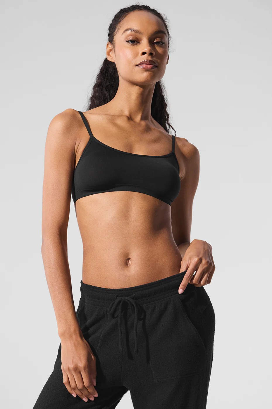 ALO | Sheer Glow Bra in Black, Size: Medium | Alo Yoga (US)