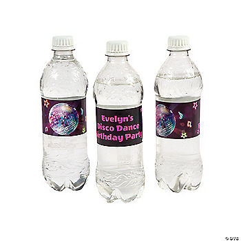 Personalized Retro Vibes Water Bottle Labels - 25 Pc. | Oriental Trading | Oriental Trading Company