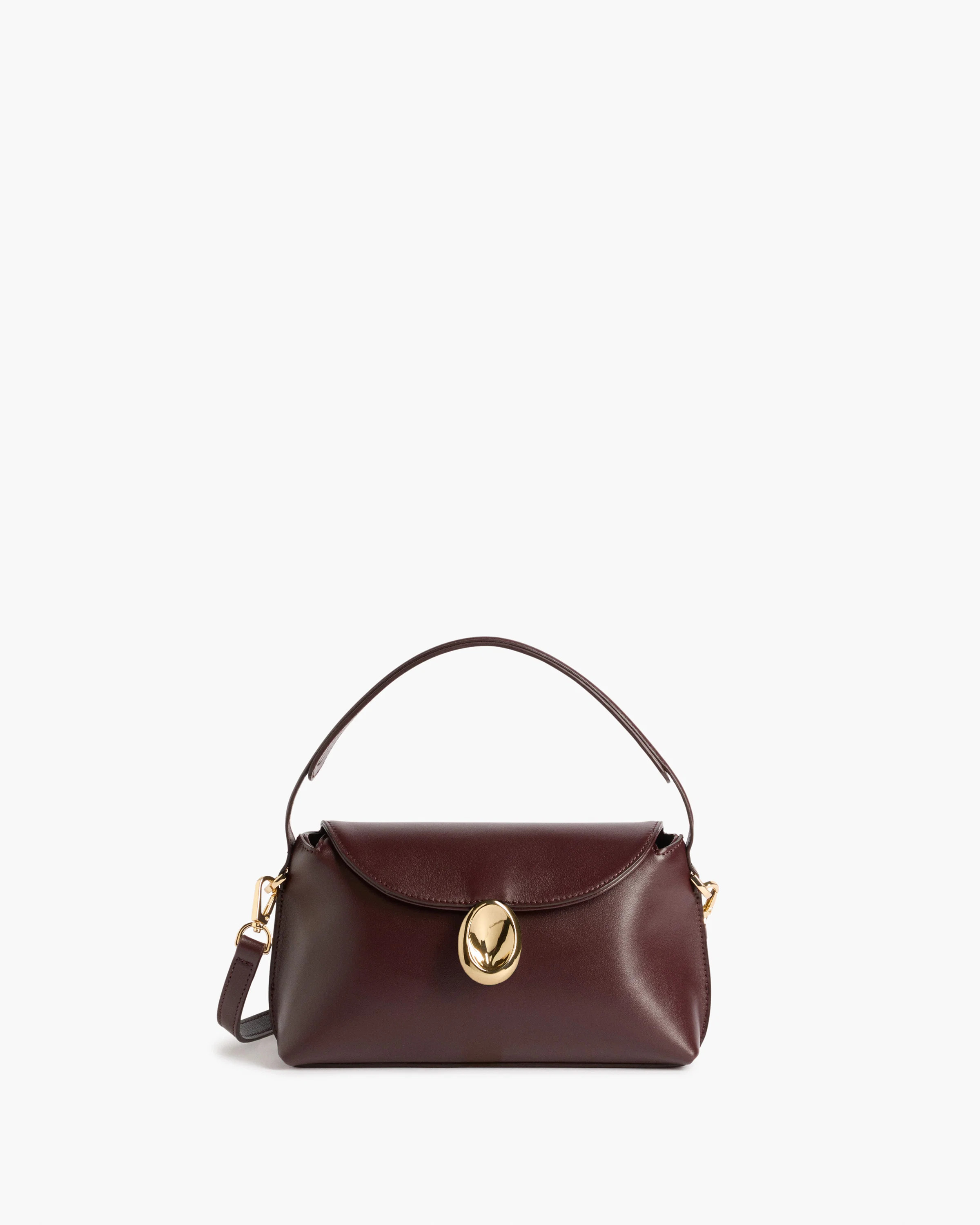 Gaia Mini Bag Leather Burgundy | Flattered
