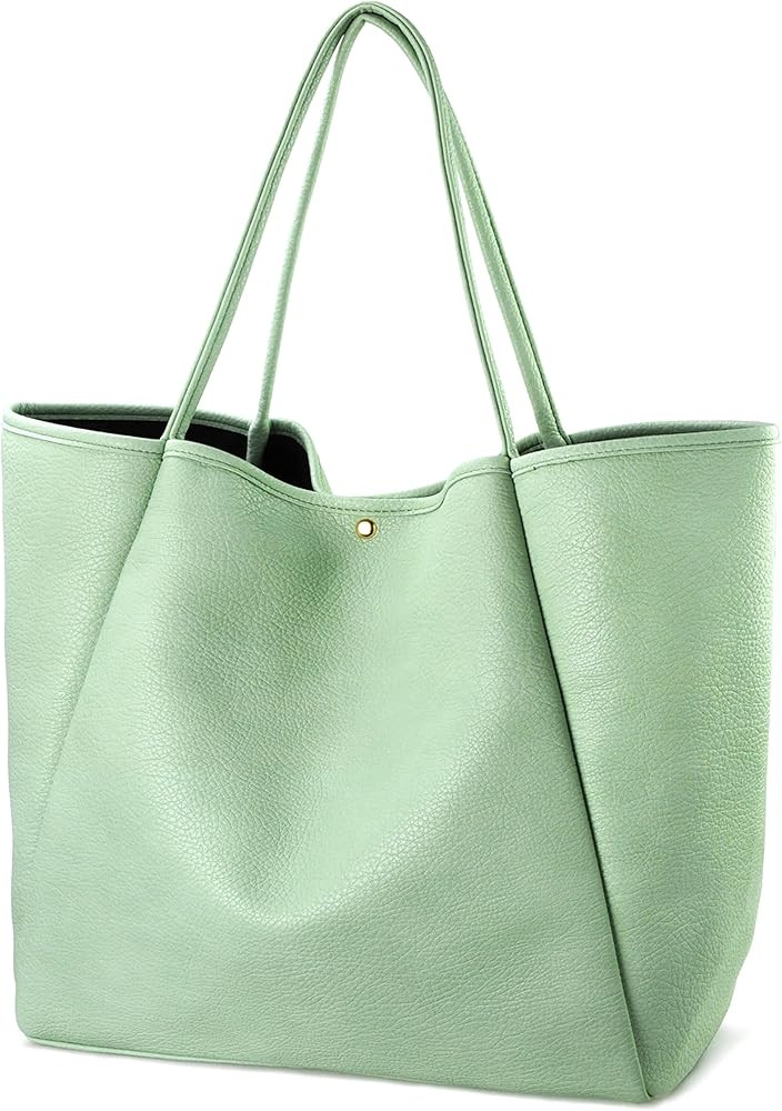 HOXIS Oversize Vegan Leather Tote Women Weekender Bag Shopper Handbag Travel Purse | Amazon (US)