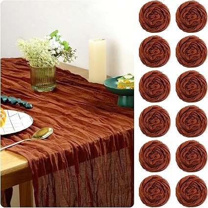 Cheesecloth Table Runner Wedding Table Runner Vintage Gauze Table Runner Boho Tablecloth, 35 x 12... | Amazon (US)