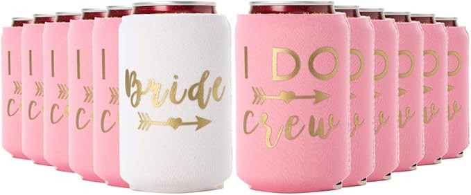 I Do Crew and Bride Bachelorette Party Can Coolers, Set of 12 Beer Can Coolies, Perfect Bachelore... | Amazon (US)