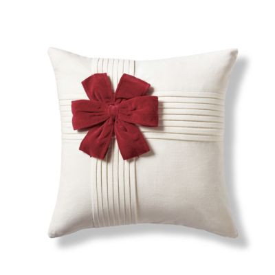 Holiday Bow Velvet Decorative Pillow Covers | Frontgate | Frontgate