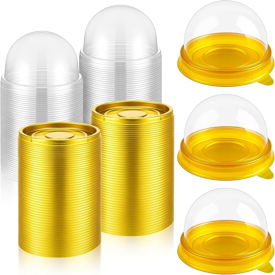 200 Pcs Mini Cupcake Containers Individual Clear Plastic Cupcake Boxes Muffins Cheesecake Pastry ... | Amazon (US)