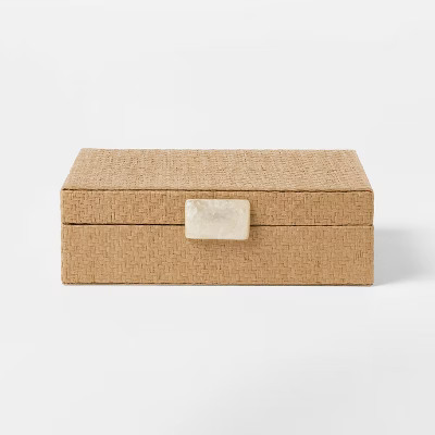 Small Woven Decorative Box Tan - Threshold™ designed with Studio McGee | Target