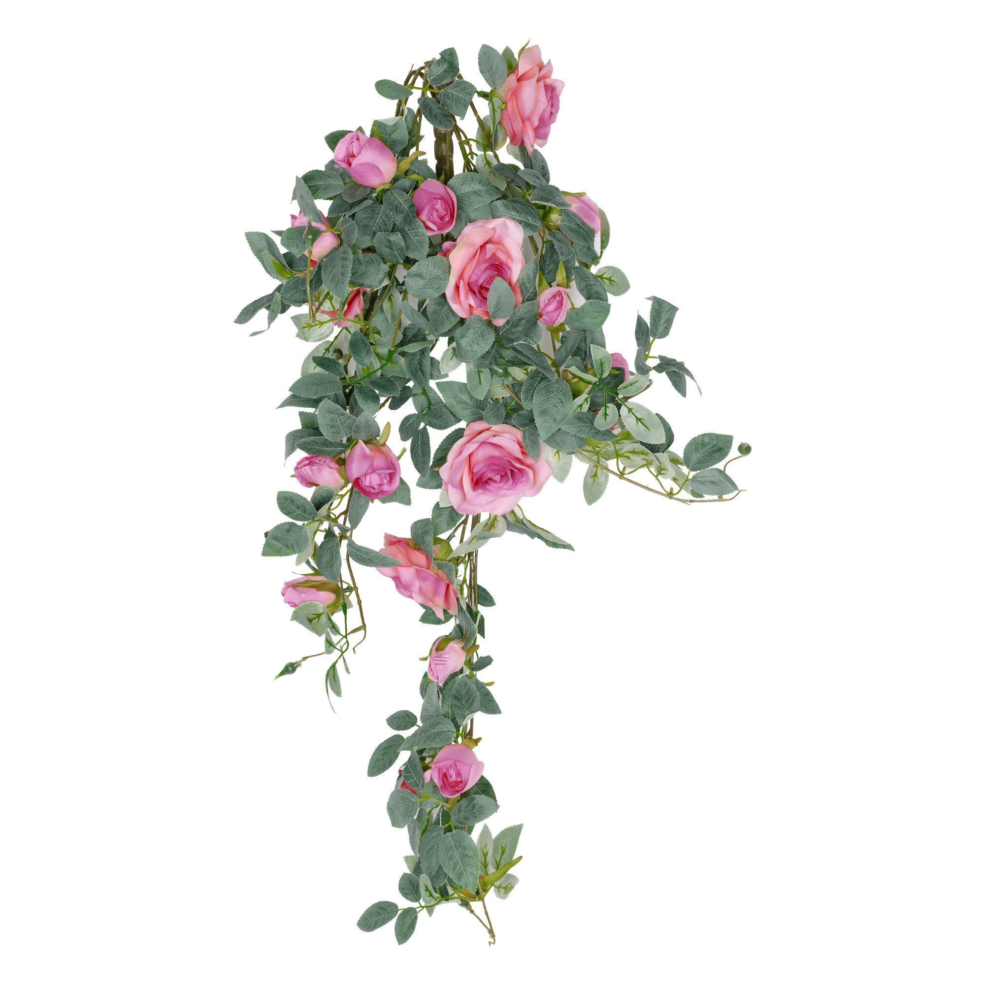 Unique Bargains Artificial Hanging Flower 1PCS Fake Hanging Rose Plants Plastic Faux Flower for Indoor Outdoor Garden Porch Eave Wedding Wall Decor | Lowe's